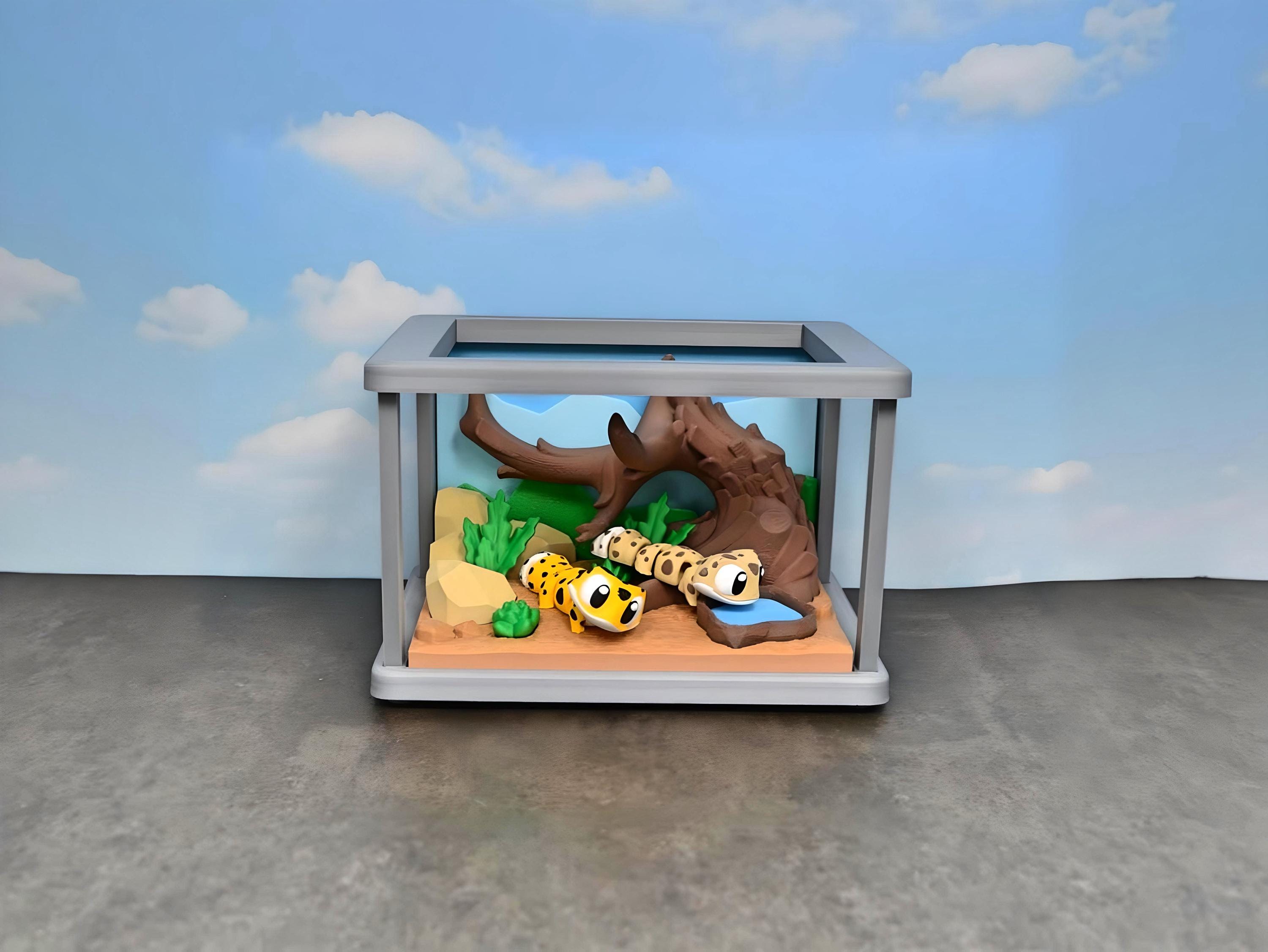 3D Printed Flexi Gecko Enclosure: Kids Toy Desk Buddy