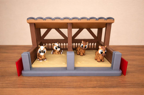 3D Printed Horse Stable  | Farm Animal Playset | Kids Farm  | Handmade Horse Stable | Farm Playset Gift