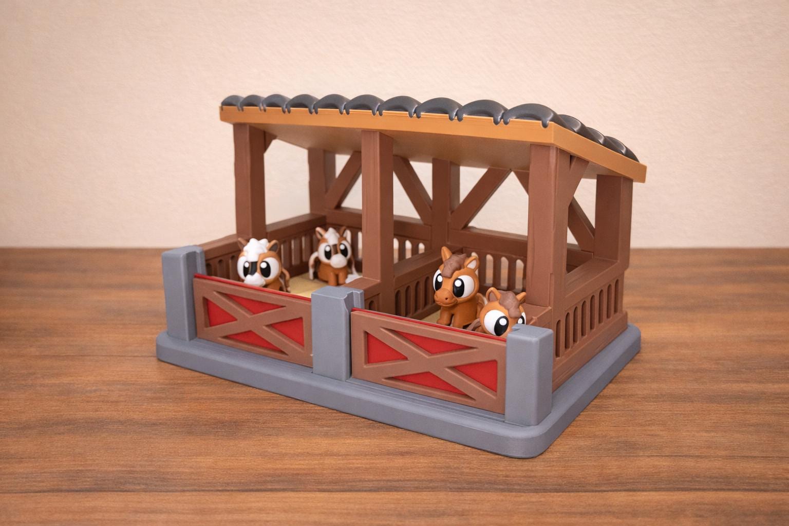 3D Printed Horse Stable  | Farm Animal Playset | Kids Farm  | Handmade Horse Stable | Farm Playset Gift