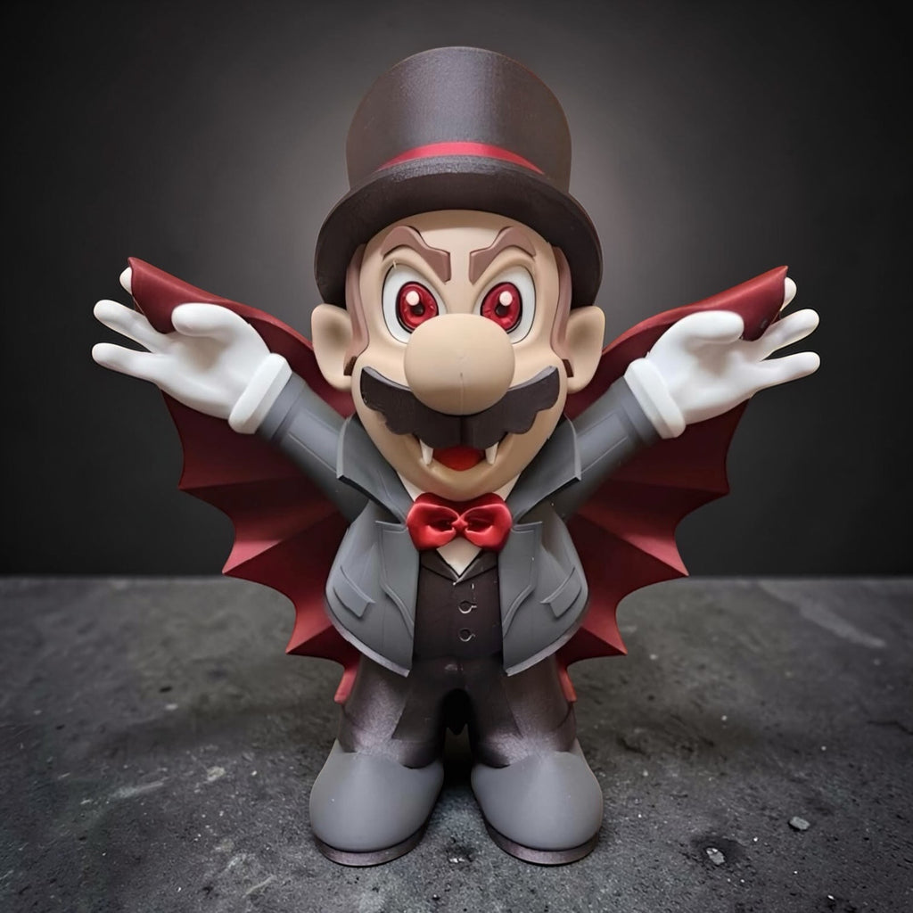 Vamp Mario Collectible – 3D Printed Gothic Hero Display Figure