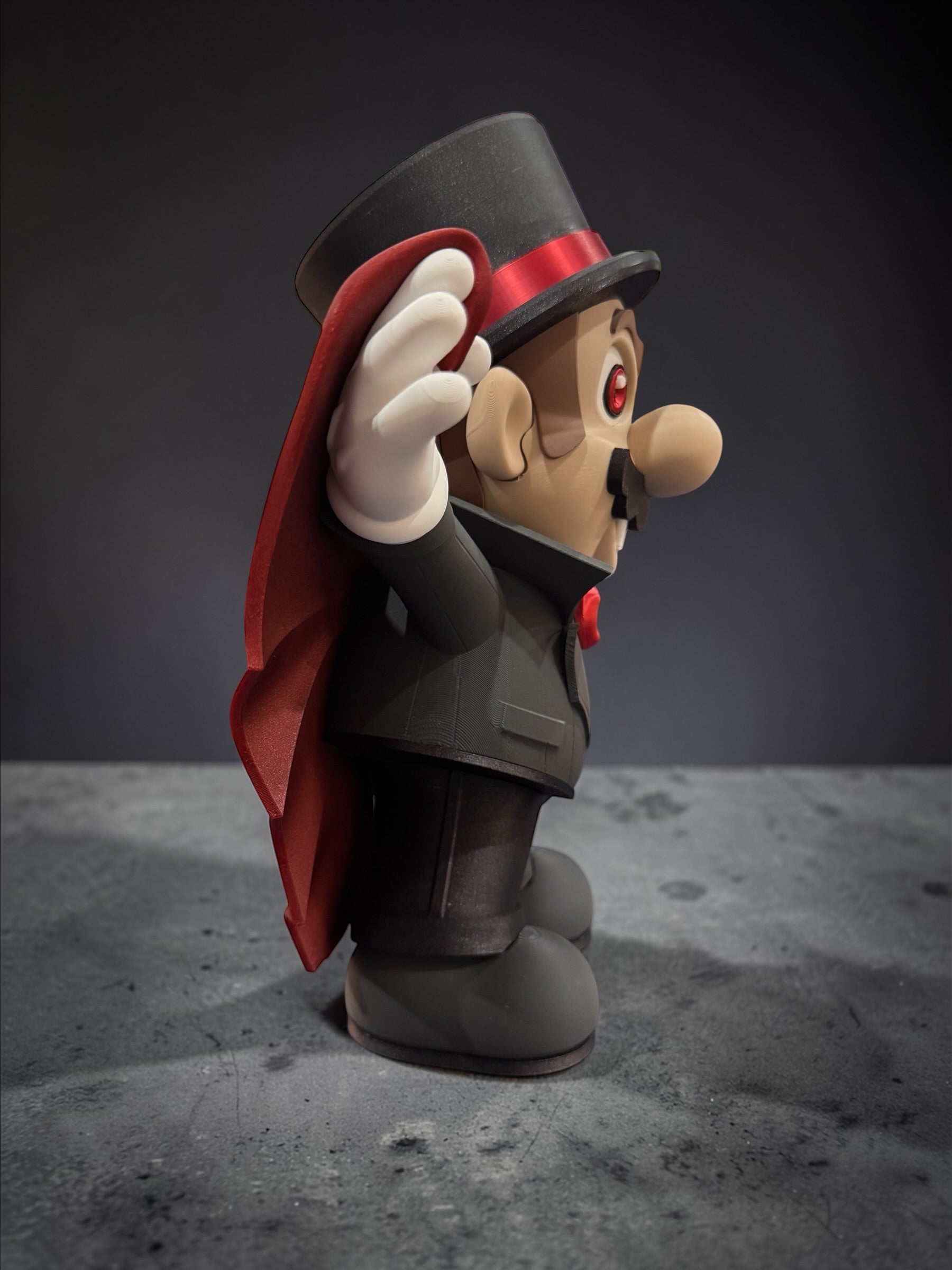 Vamp Mario Collectible – 3D Printed Gothic Hero Display Figure