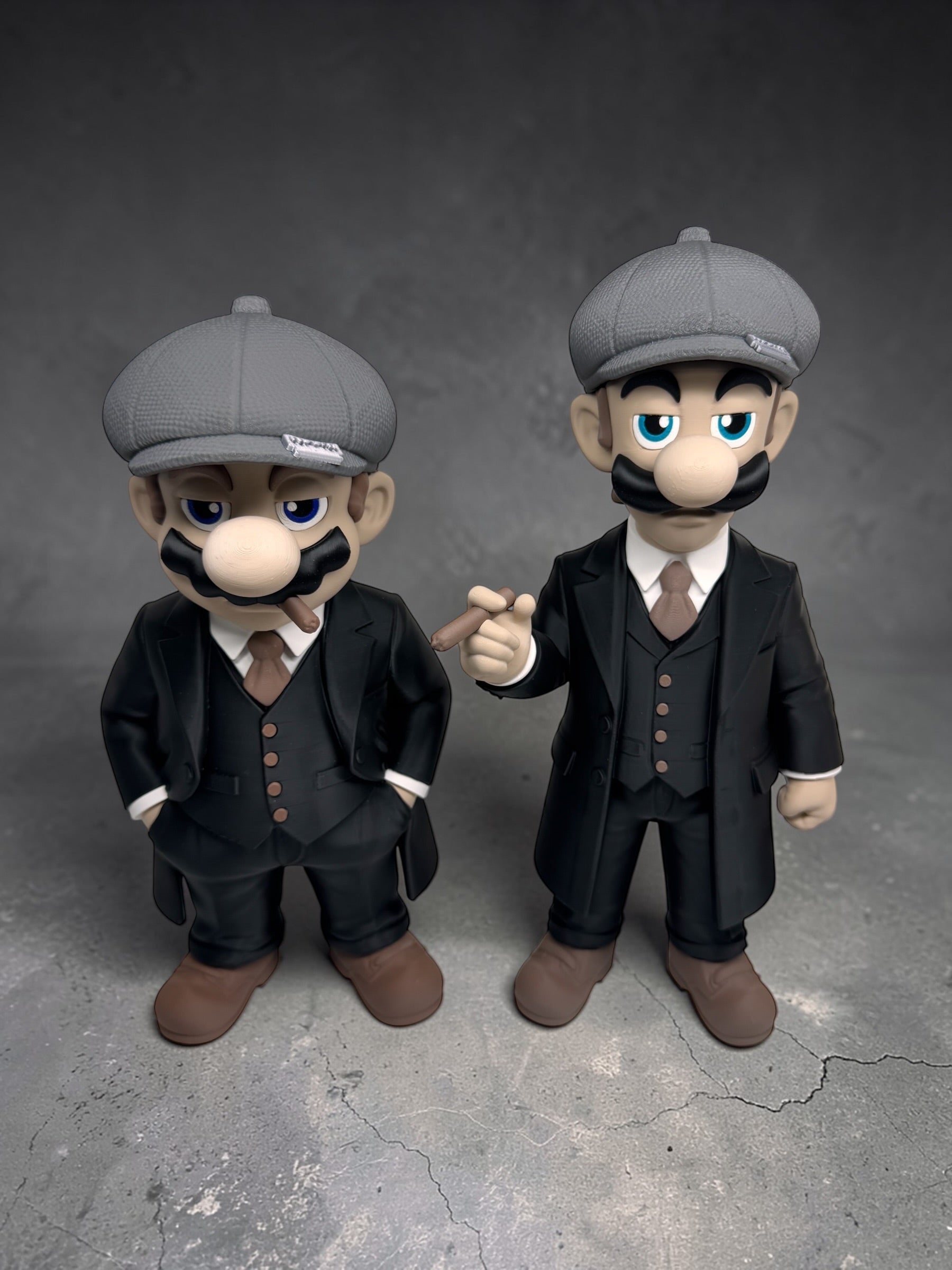 Mario & Luigi Shelby Edition – Dark Collector 3D Printed Statues (Set or Individual