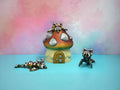 Rainbow Mushroom Dragon set With MushroomHouse - Adorable 3D Printed Fantasy Decor