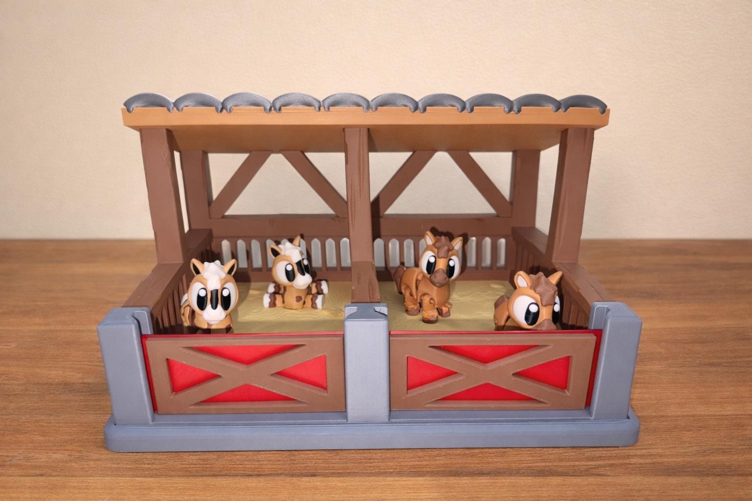 3D Printed Horse Stable  | Farm Animal Playset | Kids Farm  | Handmade Horse Stable | Farm Playset Gift