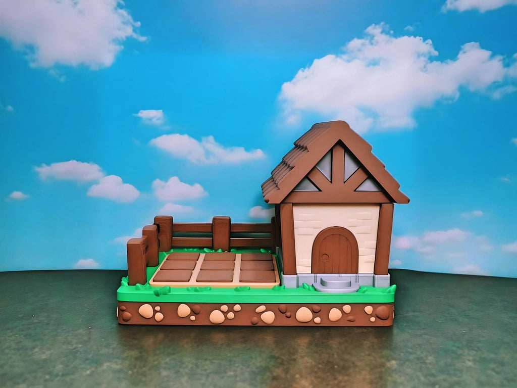 Veggie Garden Tic Tac Toe Game: 3D Printed Miniature Farmhouse